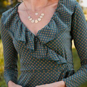 Matilda Jane 'Reunion Wrap' Dress – Blue & Orange Floral | Size S